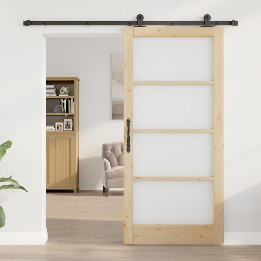 Skyvedør ORKDAL Naturlig og svart 93 x 202 cm