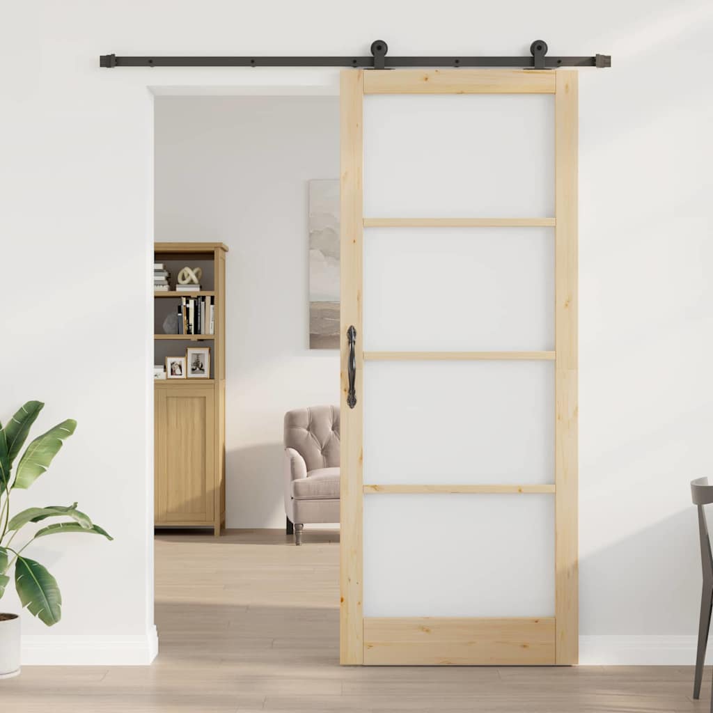 Skyvedør ORKDAL Naturlig og svart 93 x 232 cm