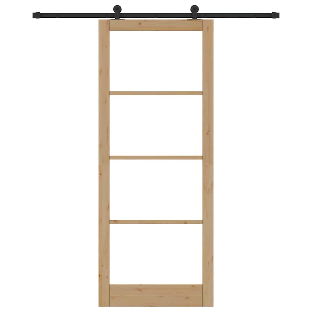 Skyvedør ORKDAL Naturlig og svart 93 x 232 cm