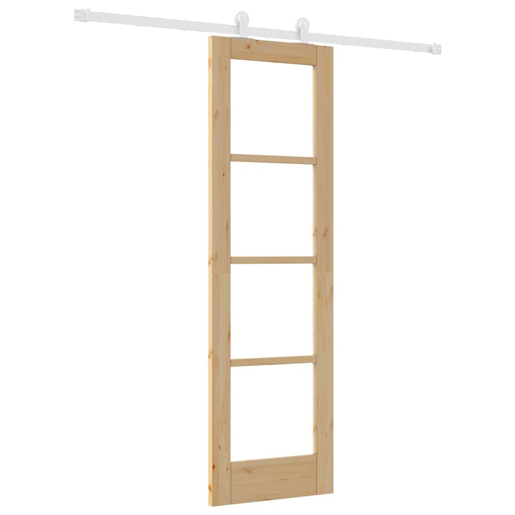Skyvedør ORKDAL Naturlig 61 x 198,5 cm Massivt furutre og glass