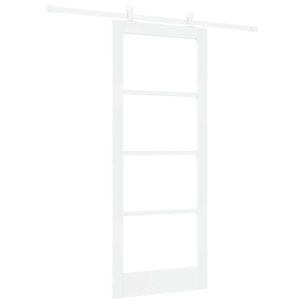 Skyvedør ORKDAL Hvit 83 x 202 cm Massivt furutre og glass
