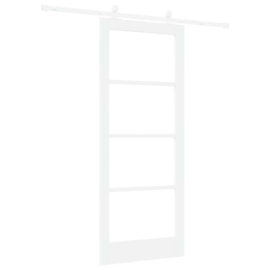 Skyvedør ORKDAL Hvit 83 x 202 cm Massivt furutre og glass