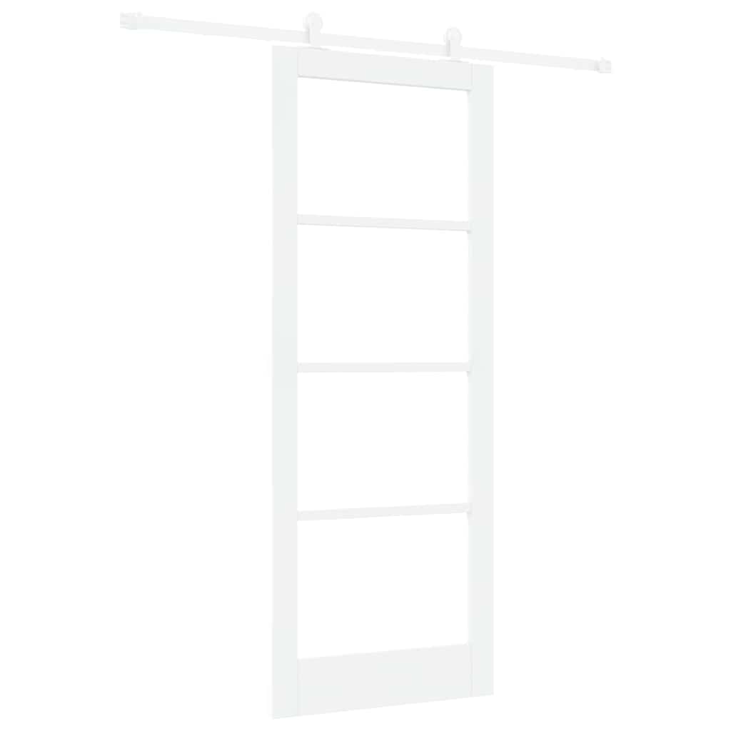 Skyvedør ORKDAL Hvit 83 x 211 cm Massivt furutre og glass
