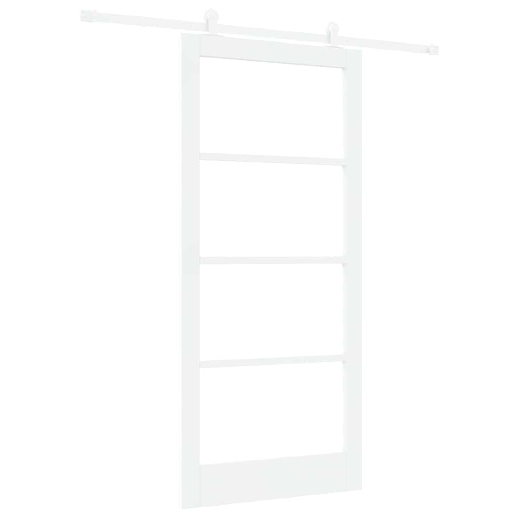 Skyvedør ORKDAL Hvit 93 x 202 cm Massivt furutre og glass