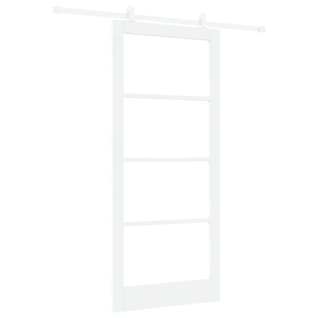 Skyvedør ORKDAL Hvit 93 x 211 cm Massivt furutre og glass