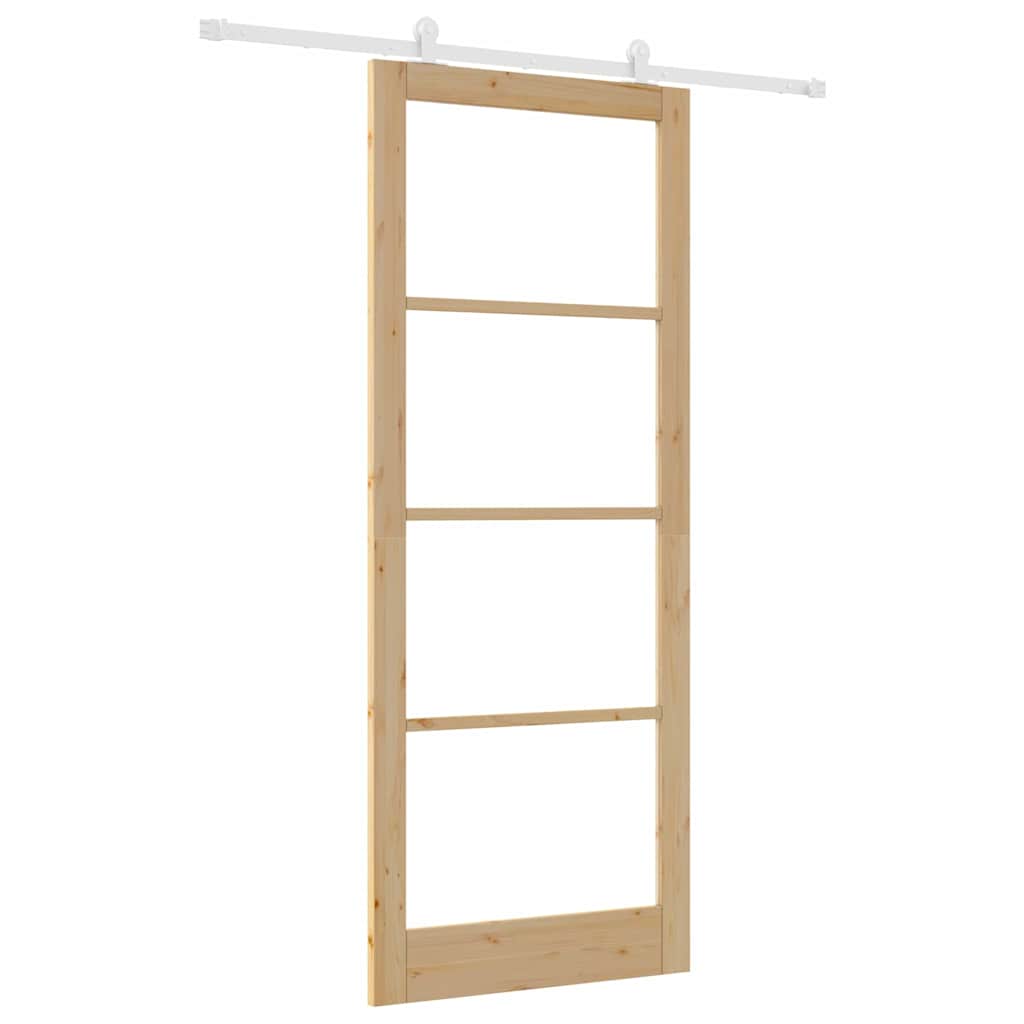Skyvedør ORKDAL Naturlig 93 x 232 cm Massivt furutre og glass