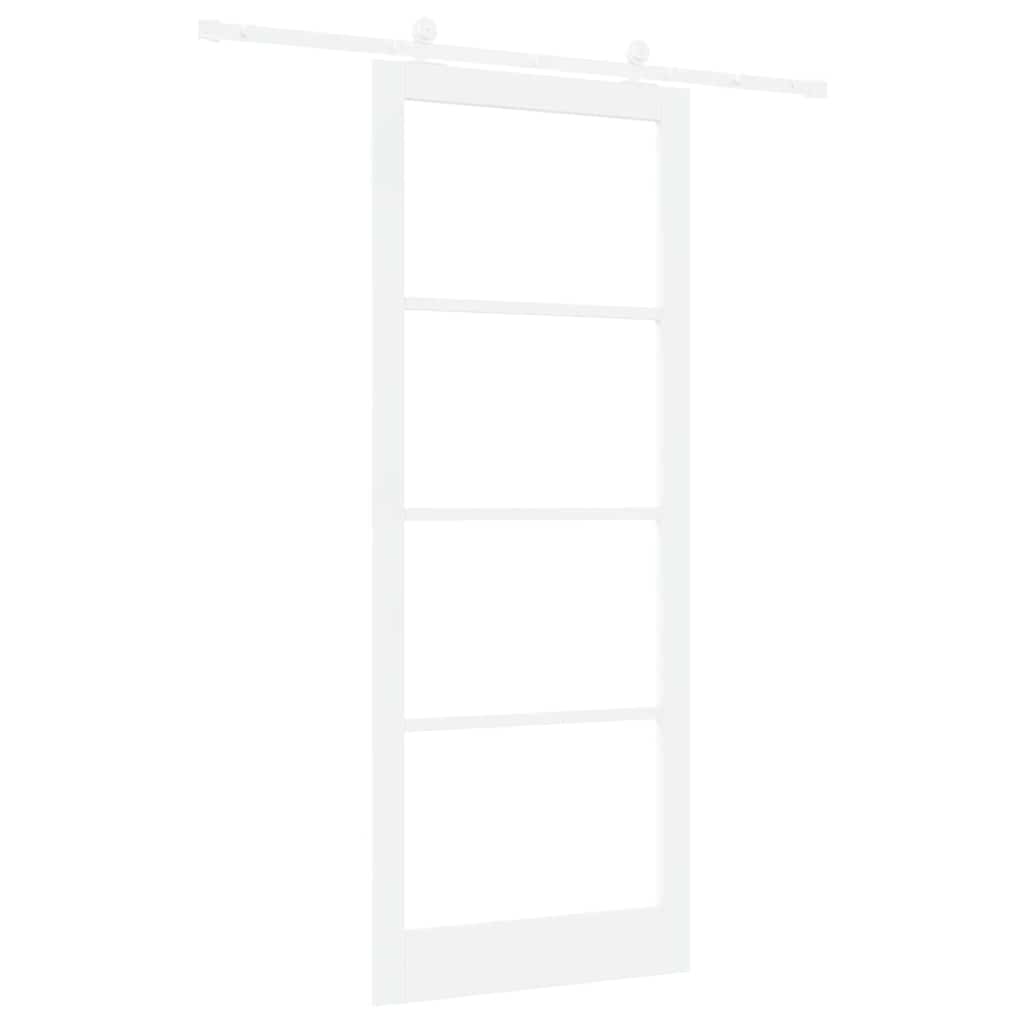 Skyvedør ORKDAL Hvit 93 x 232 cm Massivt furutre og glass
