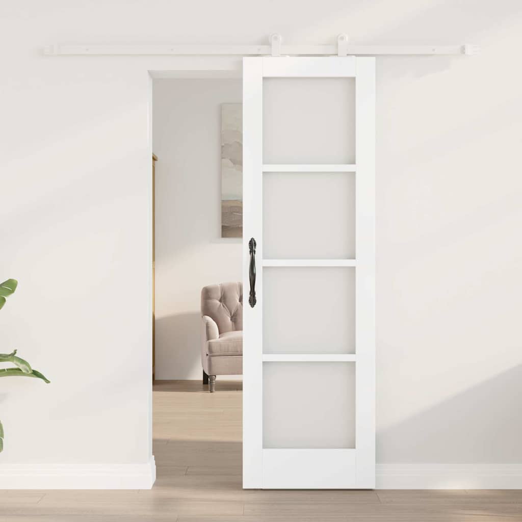 Skyvedør ORKDAL Hvit 61 x 198,5 cm Massivt furutre og glass