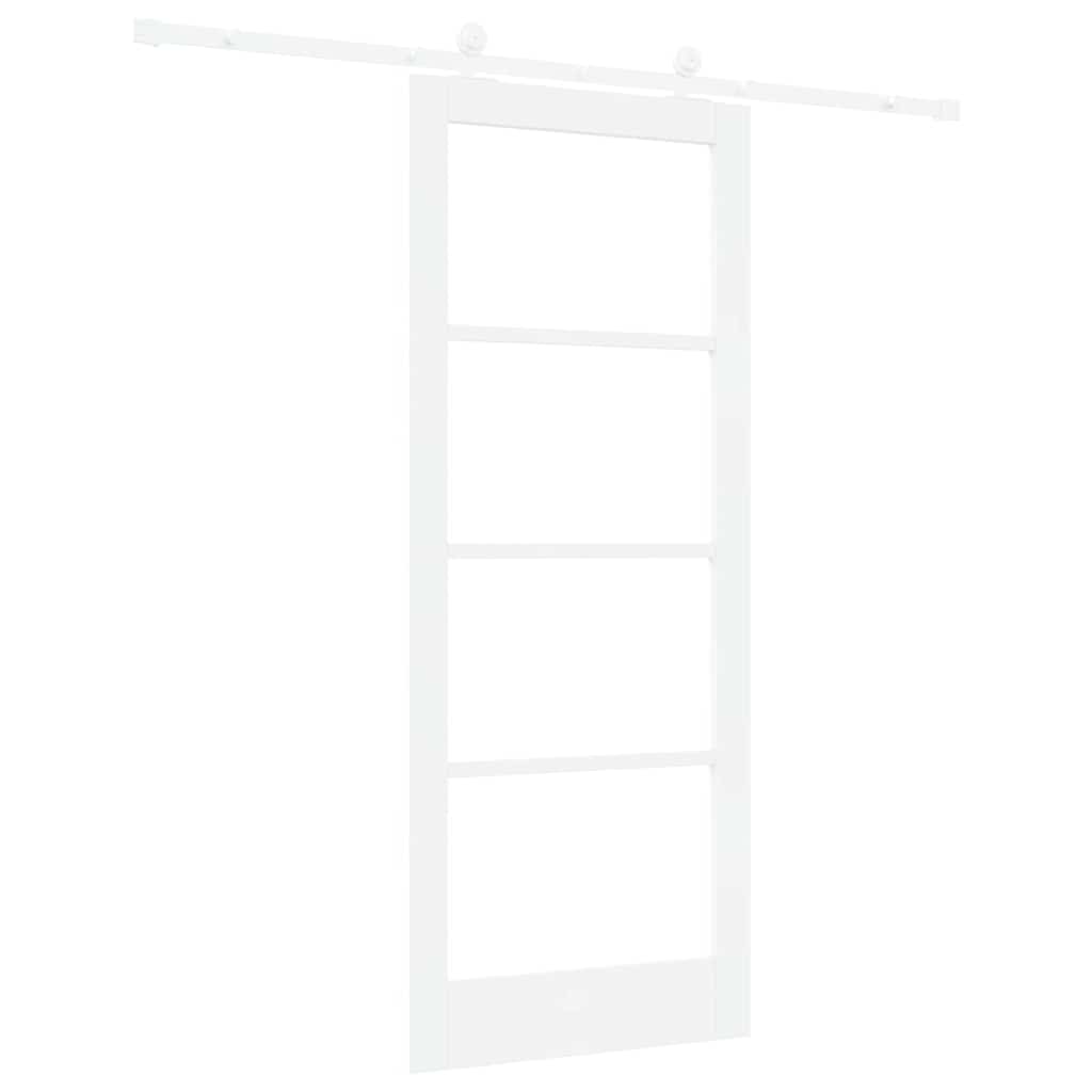 Skyvedør ORKDAL Hvit 83 x 202 cm Massivt furutre og glass
