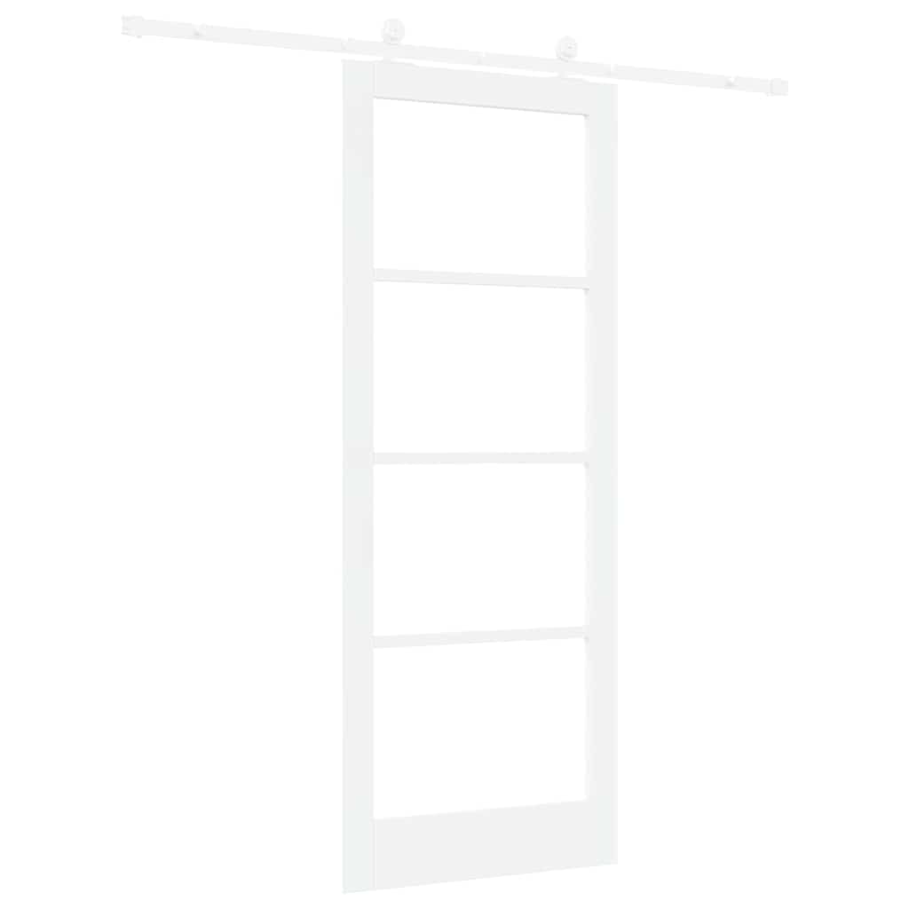 Skyvedør ORKDAL Hvit 83 x 211 cm Massivt furutre og glass