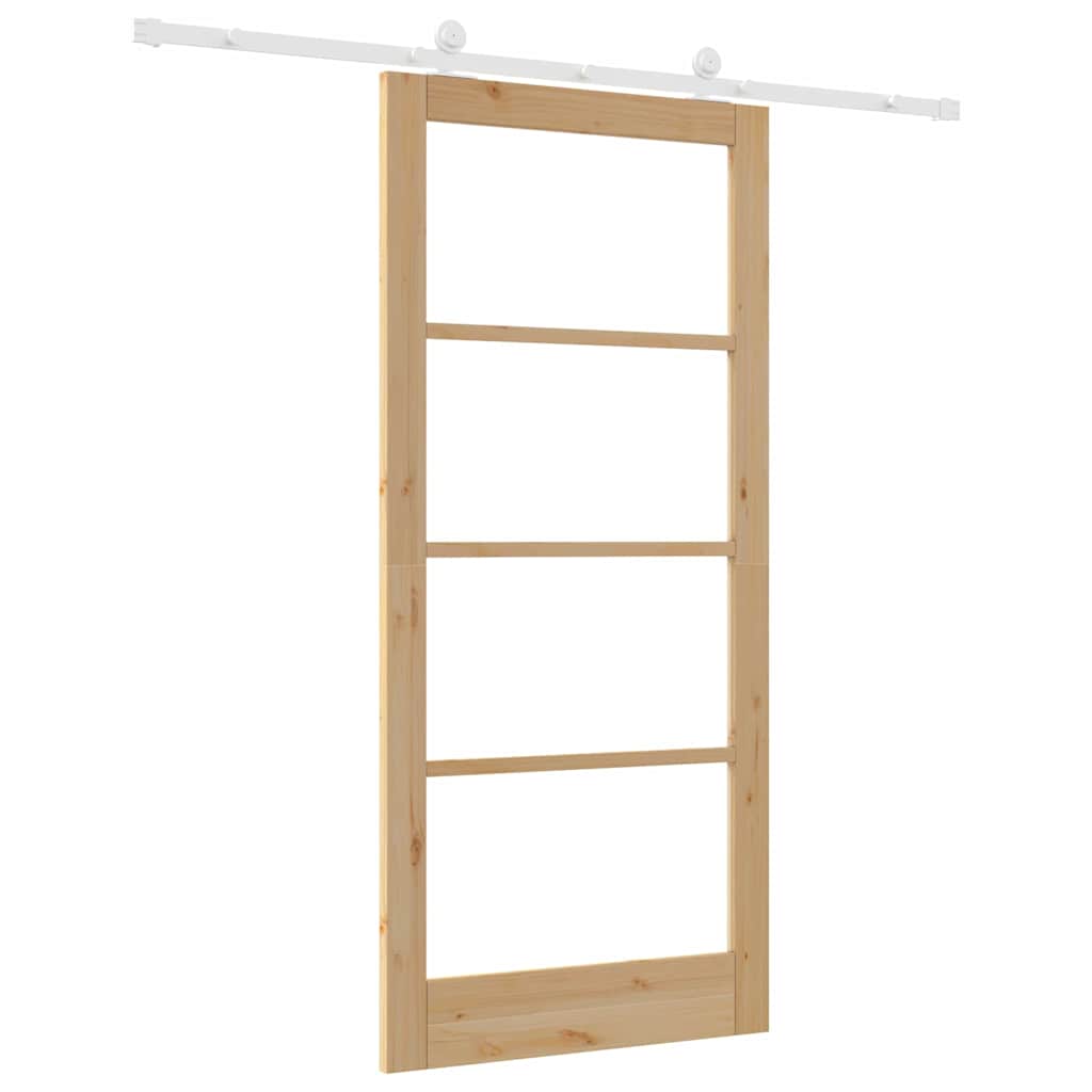 Skyvedør ORKDAL Naturlig 93 x 202 cm Massivt furutre og glass