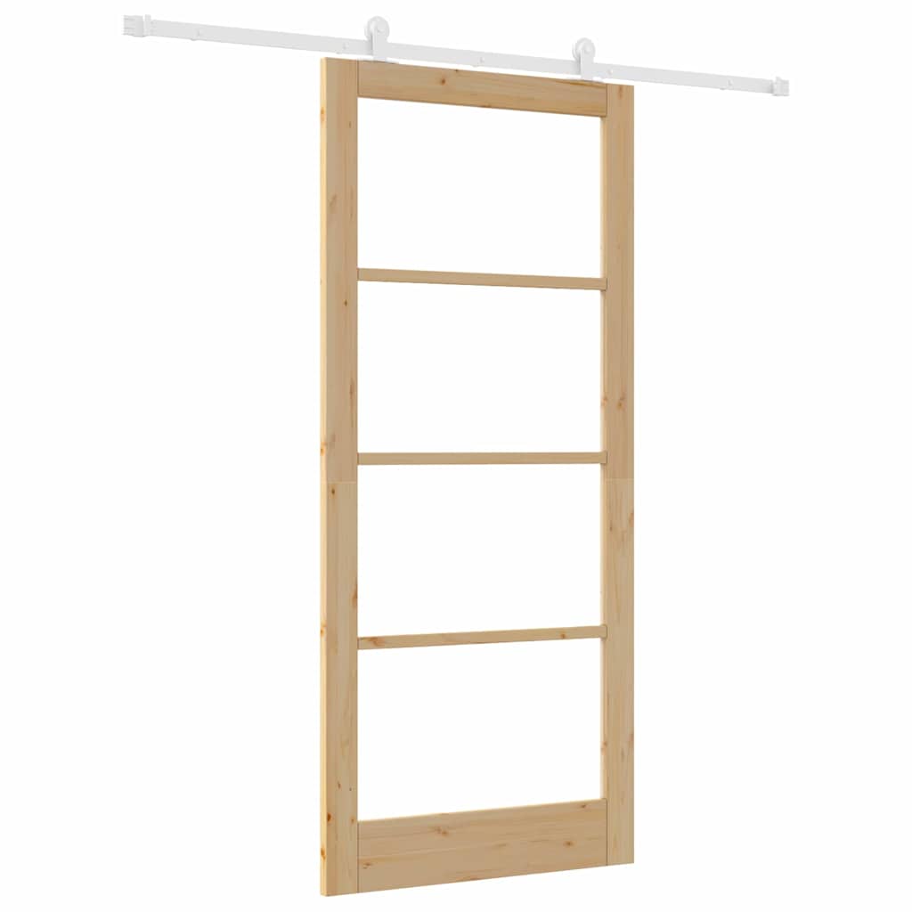 Skyvedør ORKDAL Naturlig 93 x 211 cm Massivt furutre og glass