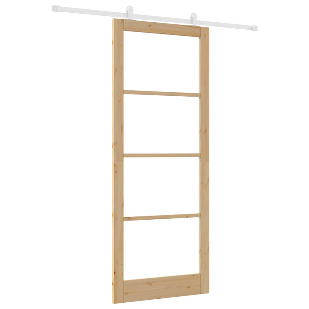 Skyvedør ORKDAL Naturlig 93 x 232 cm Massivt furutre og glass