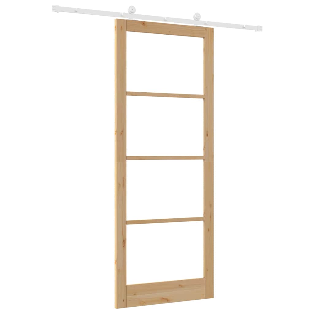 Skyvedør ORKDAL Naturlig 93 x 232 cm Massivt furutre og glass