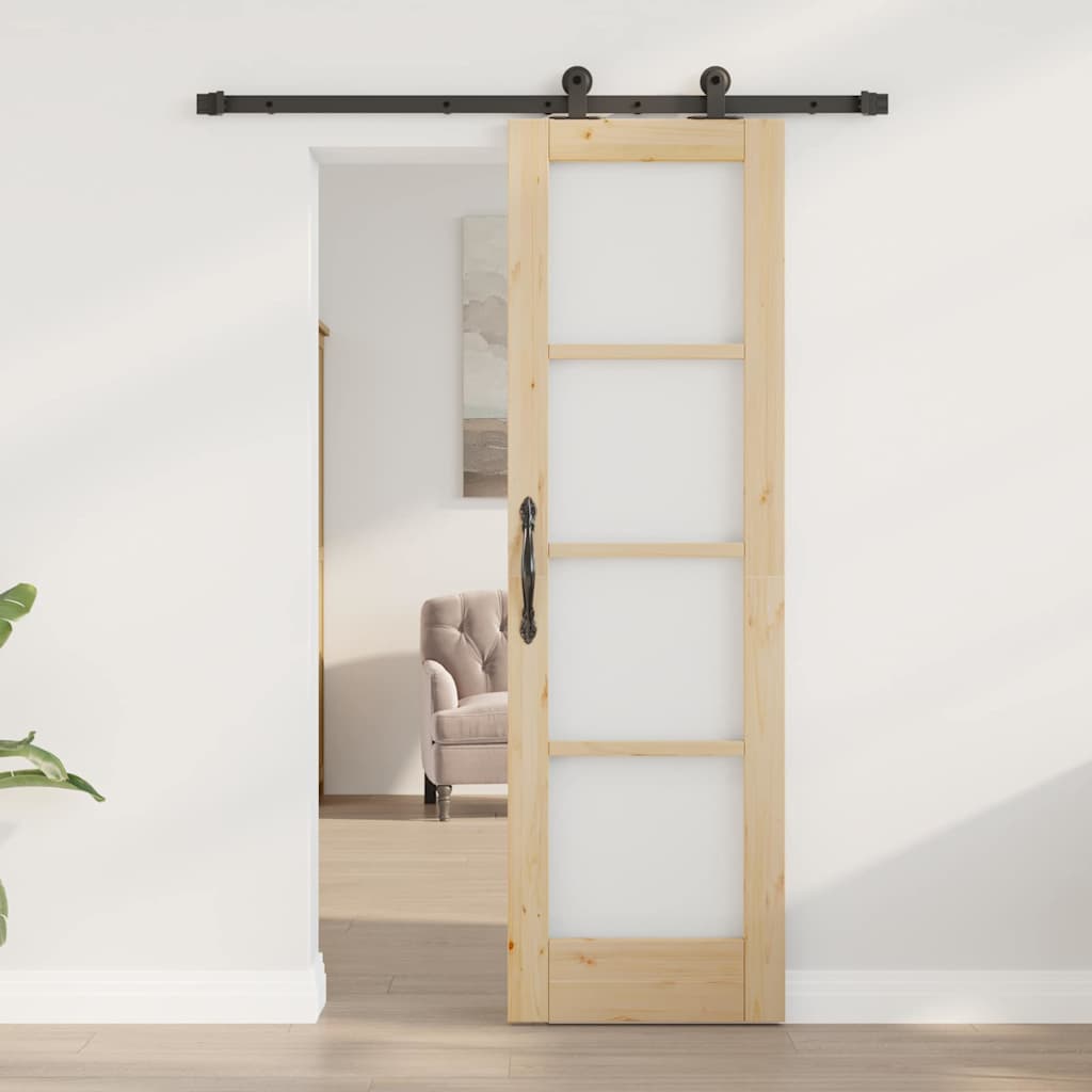 Skyvedør ORKDAL Naturlig 61 x 198,5 cm Massivt furutre og glass