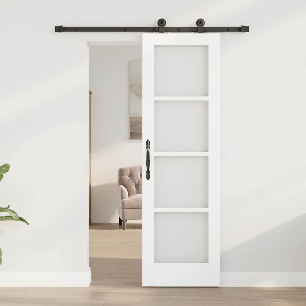 Skyvedør ORKDAL Hvit 61 x 198,5 cm Massivt furutre og glass