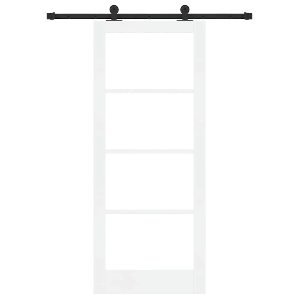 Skyvedør ORKDAL Hvit 83 x 202 cm Massivt furutre og glass