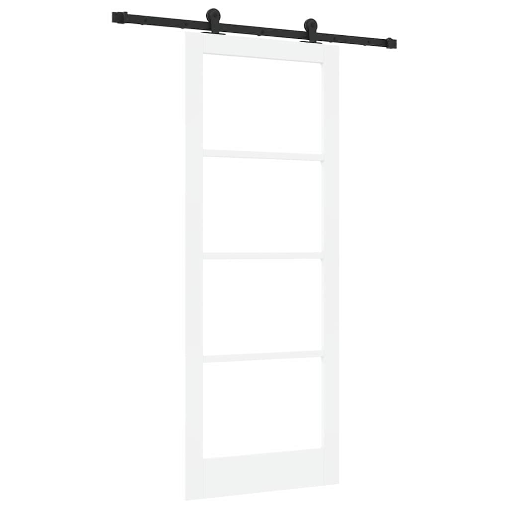 Skyvedør ORKDAL Hvit 83 x 211 cm Massivt furutre og glass