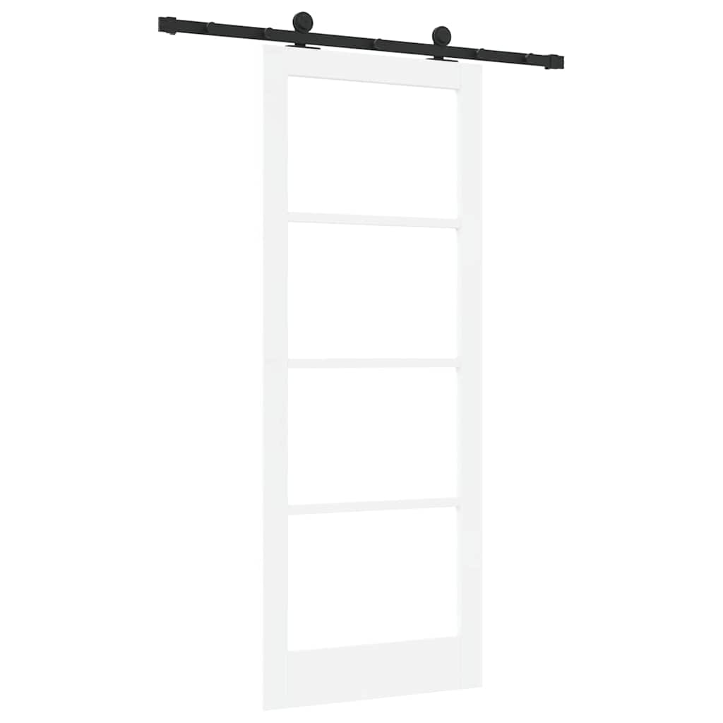 Skyvedør ORKDAL Hvit 83 x 211 cm Massivt furutre og glass
