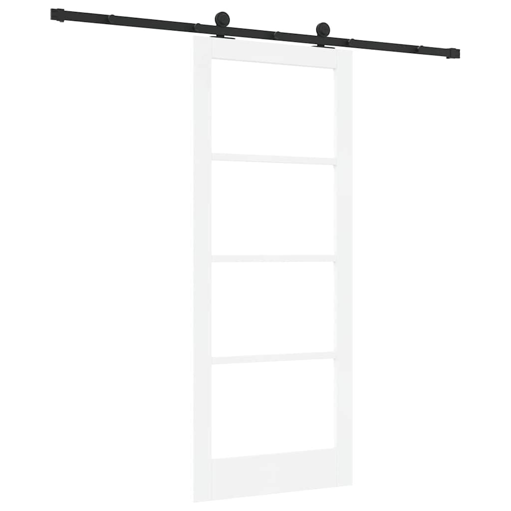 Skyvedør ORKDAL Hvit 83 x 202 cm Massivt furutre og glass
