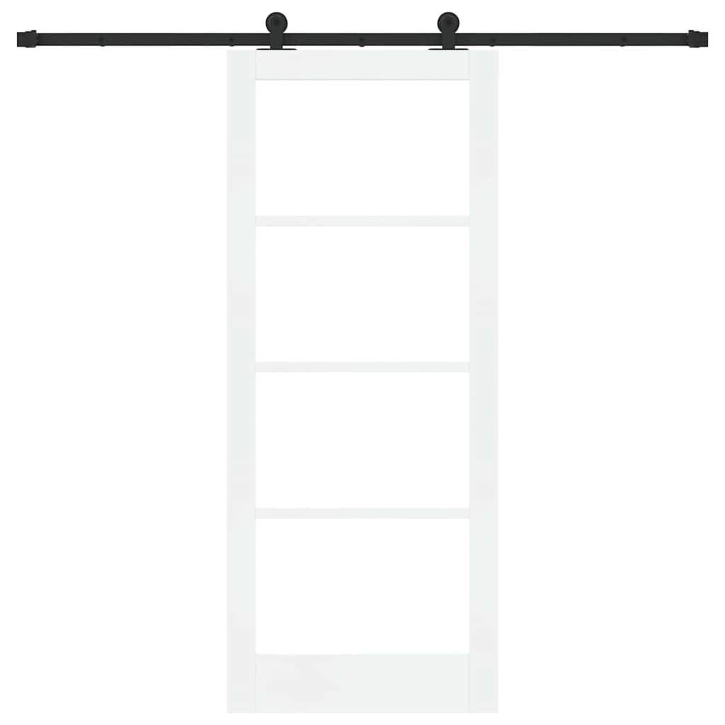 Skyvedør ORKDAL Hvit 83 x 202 cm Massivt furutre og glass
