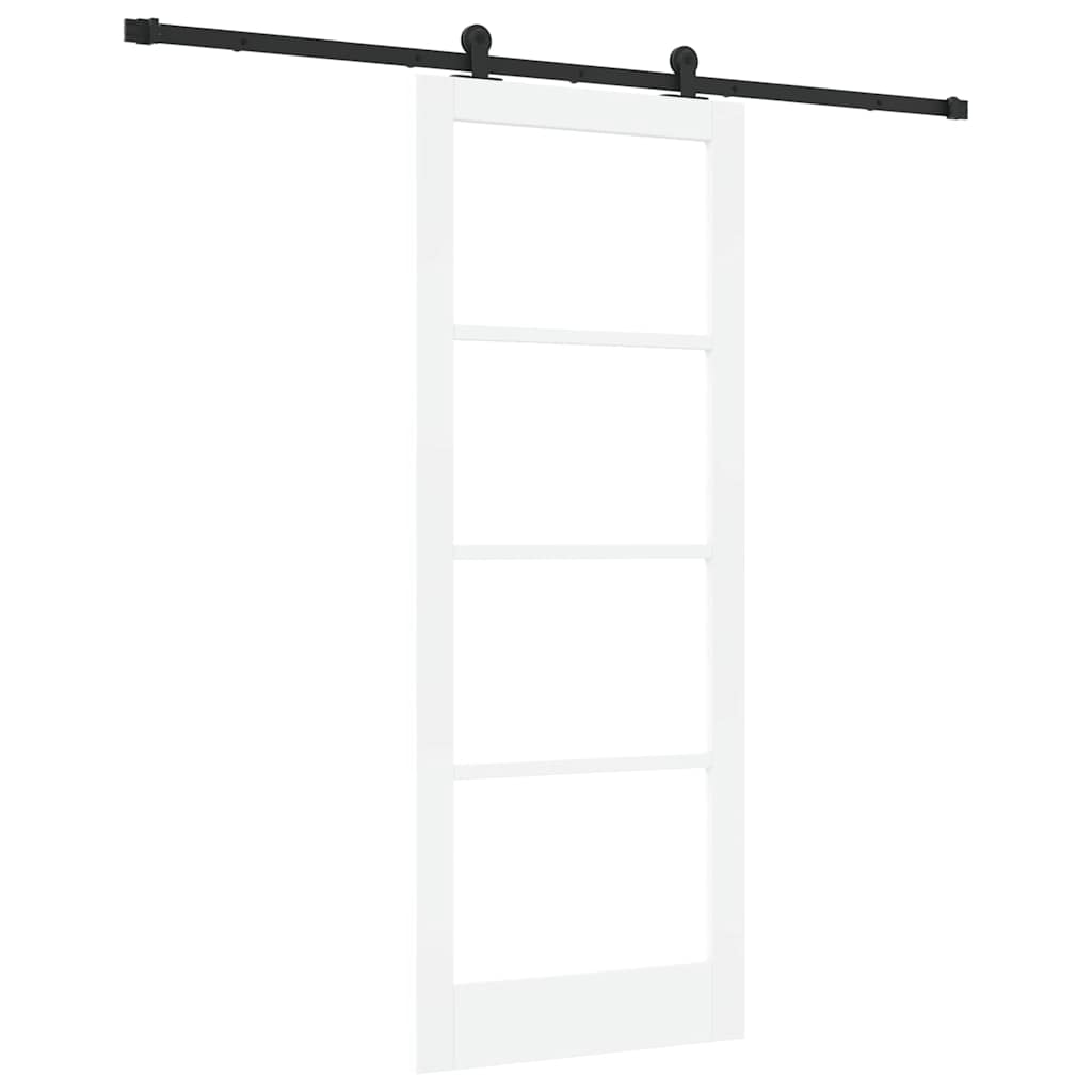 Skyvedør ORKDAL Hvit 83 x 211 cm Massivt furutre og glass