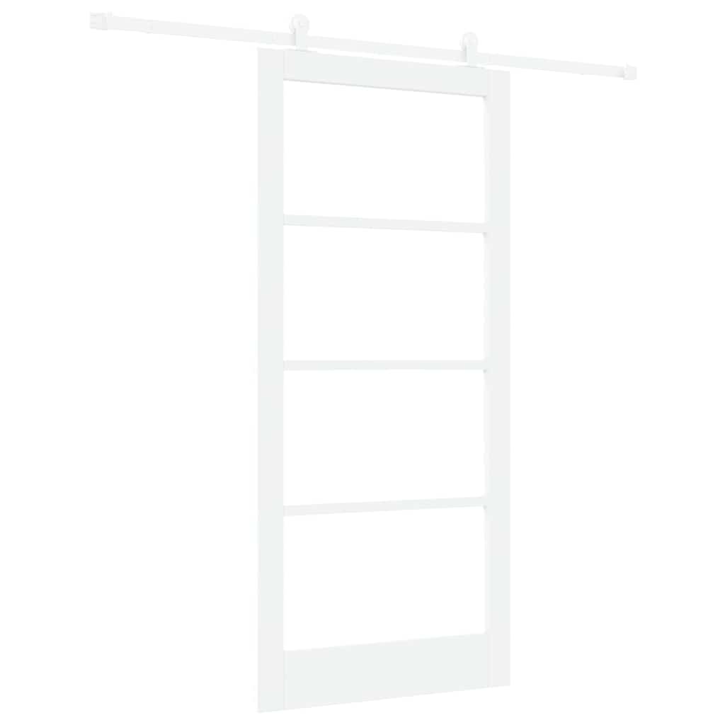 Skyvedør ORKDAL Hvit 93 x 202 cm Massivt furutre og glass
