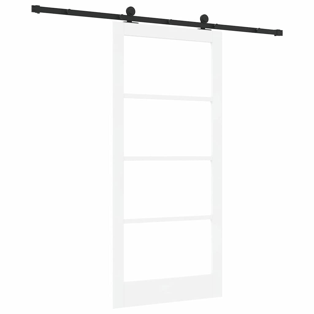 Skyvedør ORKDAL Hvit 93 x 202 cm Massivt furutre og glass