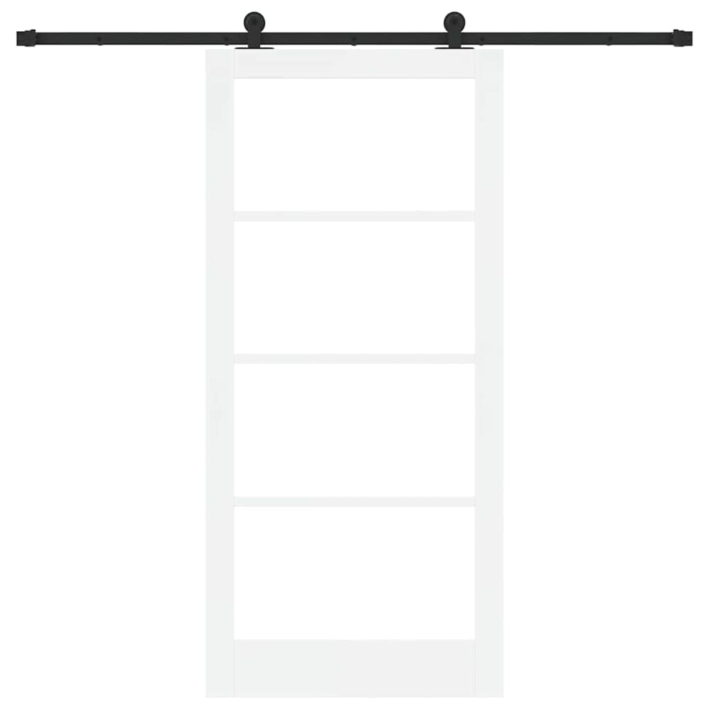 Skyvedør ORKDAL Hvit 93 x 202 cm Massivt furutre og glass