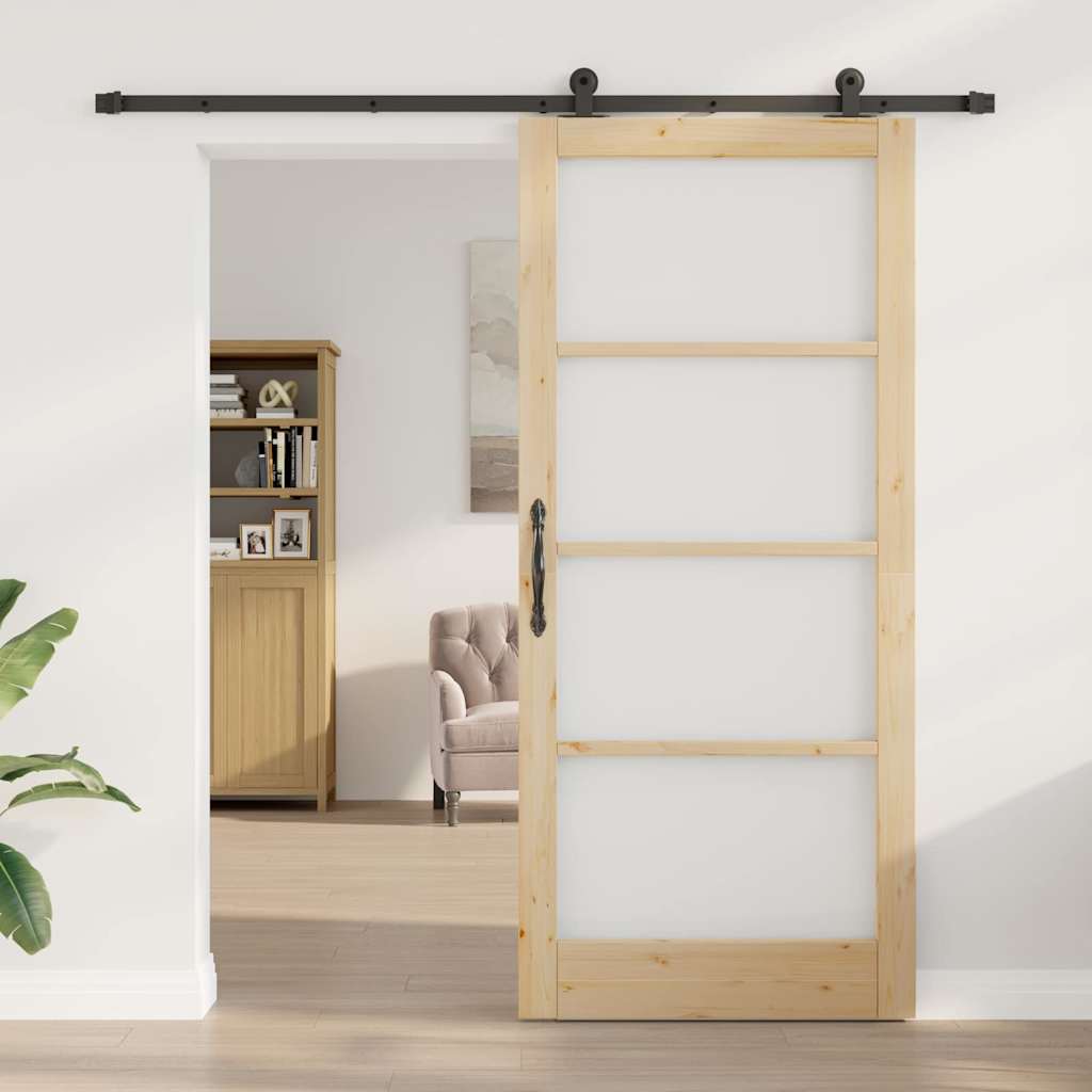Skyvedør ORKDAL Naturlig 93 x 211 cm Massivt furutre og glass