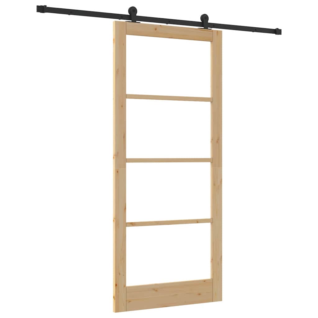Skyvedør ORKDAL Naturlig 93 x 211 cm Massivt furutre og glass
