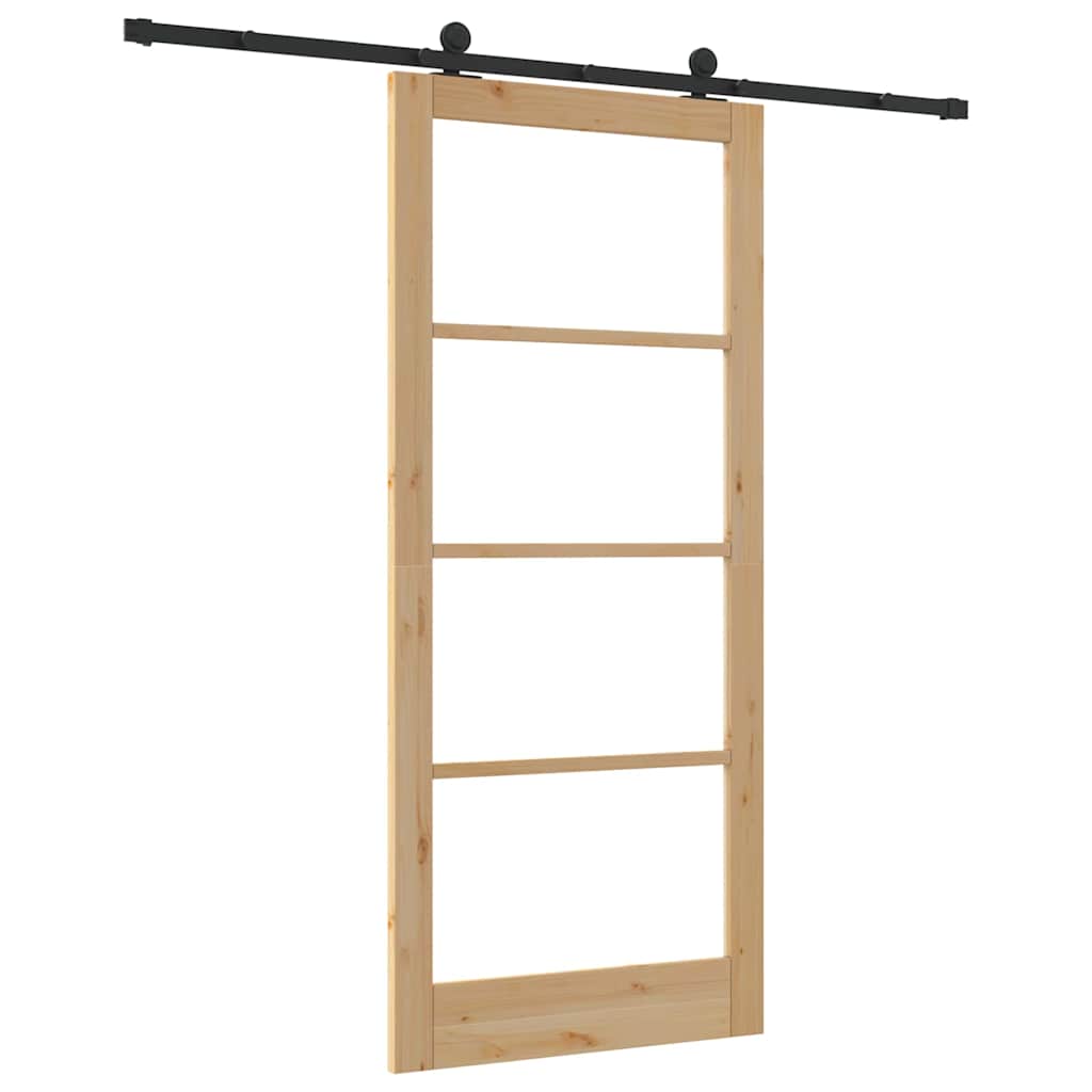 Skyvedør ORKDAL Naturlig 93 x 211 cm Massivt furutre og glass