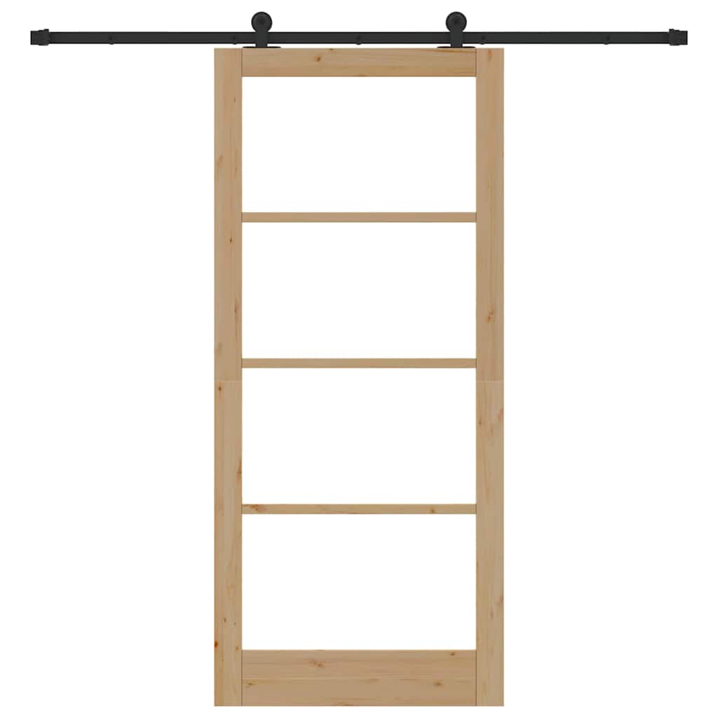 Skyvedør ORKDAL Naturlig 93 x 211 cm Massivt furutre og glass