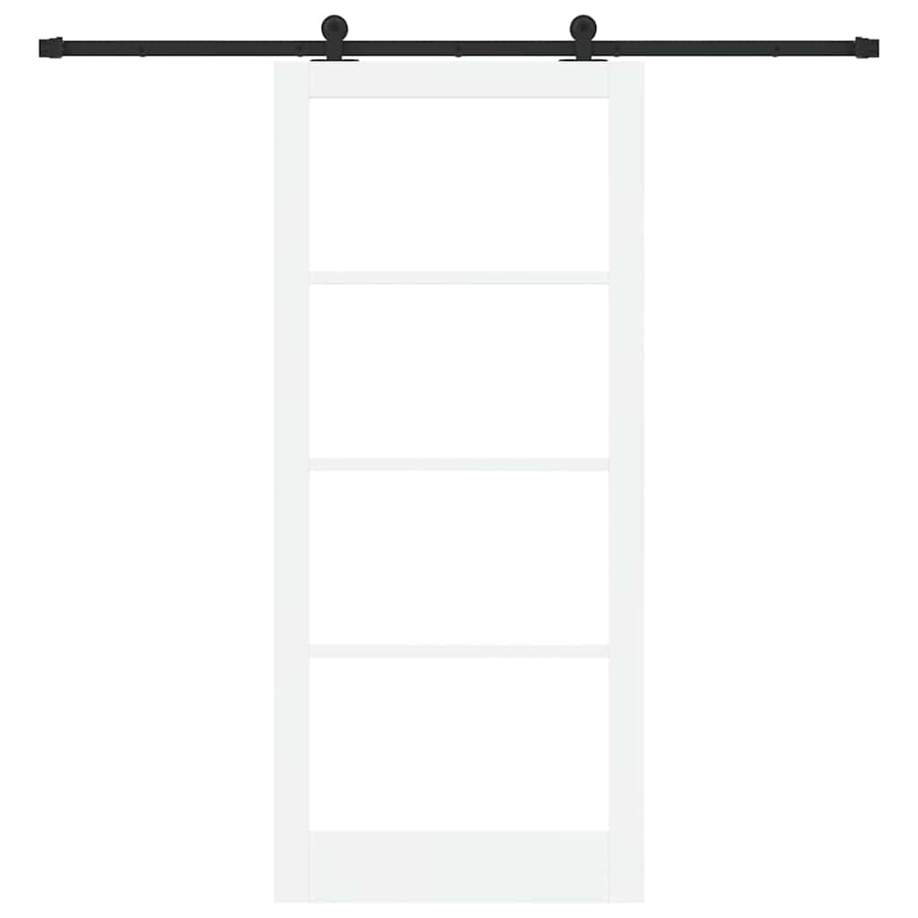 Skyvedør ORKDAL Hvit 93 x 211 cm Massivt furutre og glass