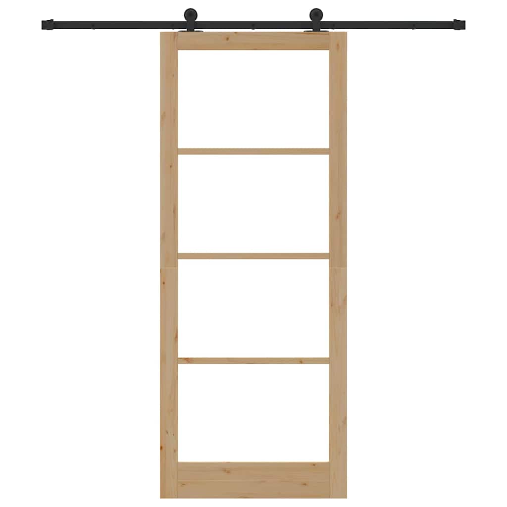 Skyvedør ORKDAL Naturlig 93 x 232 cm Massivt furutre og glass
