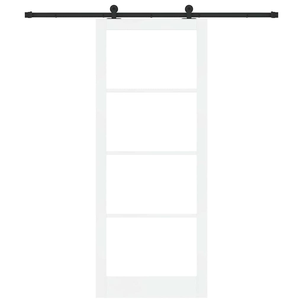 Skyvedør ORKDAL Hvit 93 x 232 cm Massivt furutre og glass
