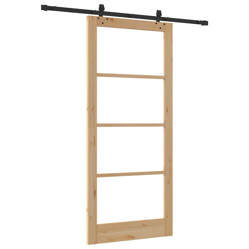 Skyvedør ORKDAL Naturlig og svart 93 x 211 cm