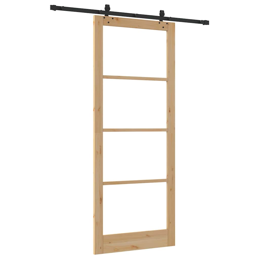Skyvedør ORKDAL Naturlig og svart 93 x 232 cm