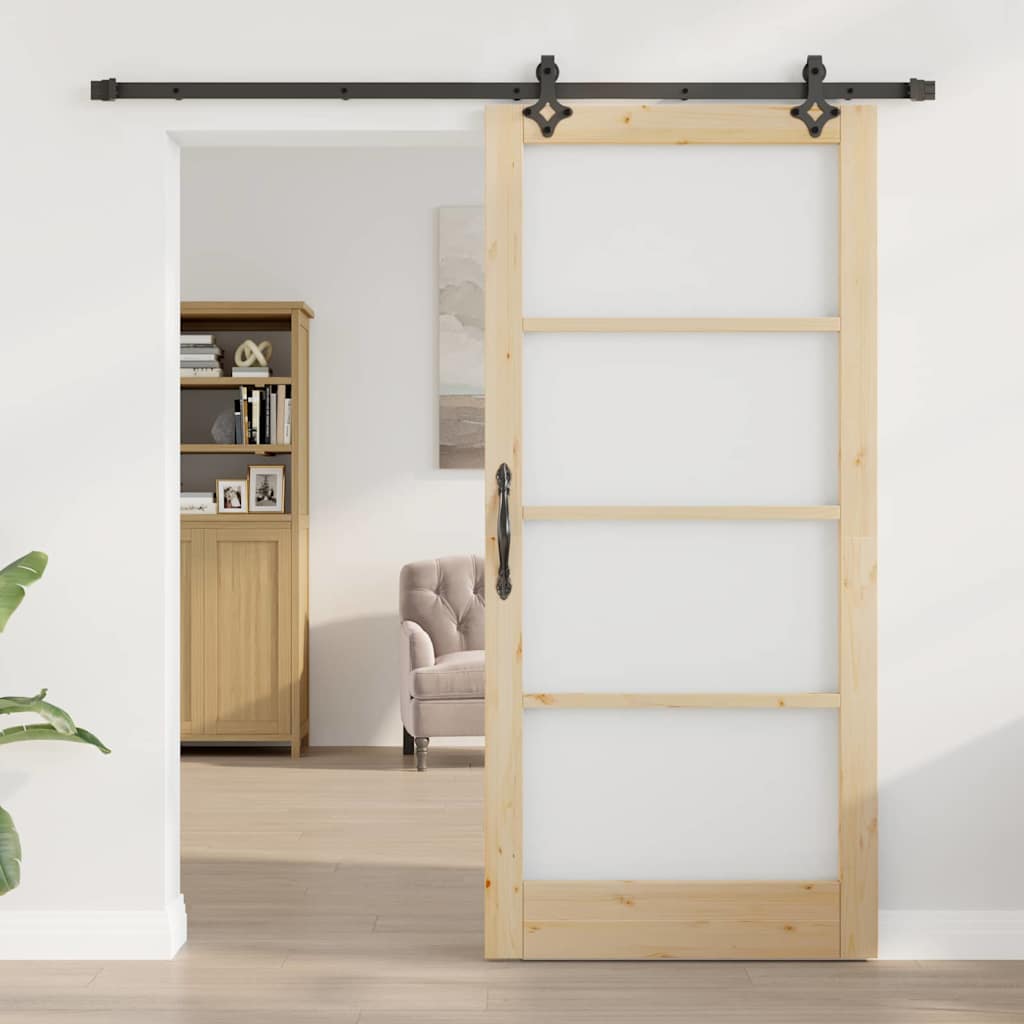 Skyvedør ORKDAL Naturlig og svart 93 x 202 cm