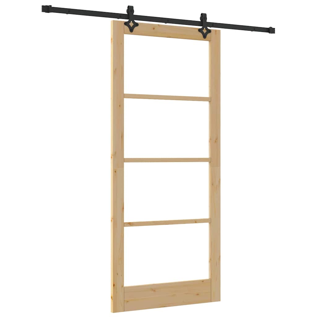 Skyvedør ORKDAL Naturlig og svart 93 x 211 cm