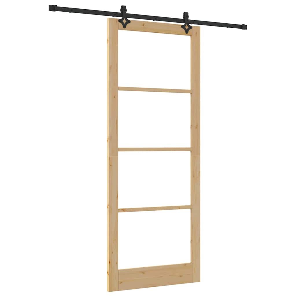 Skyvedør ORKDAL Naturlig og svart 93 x 232 cm