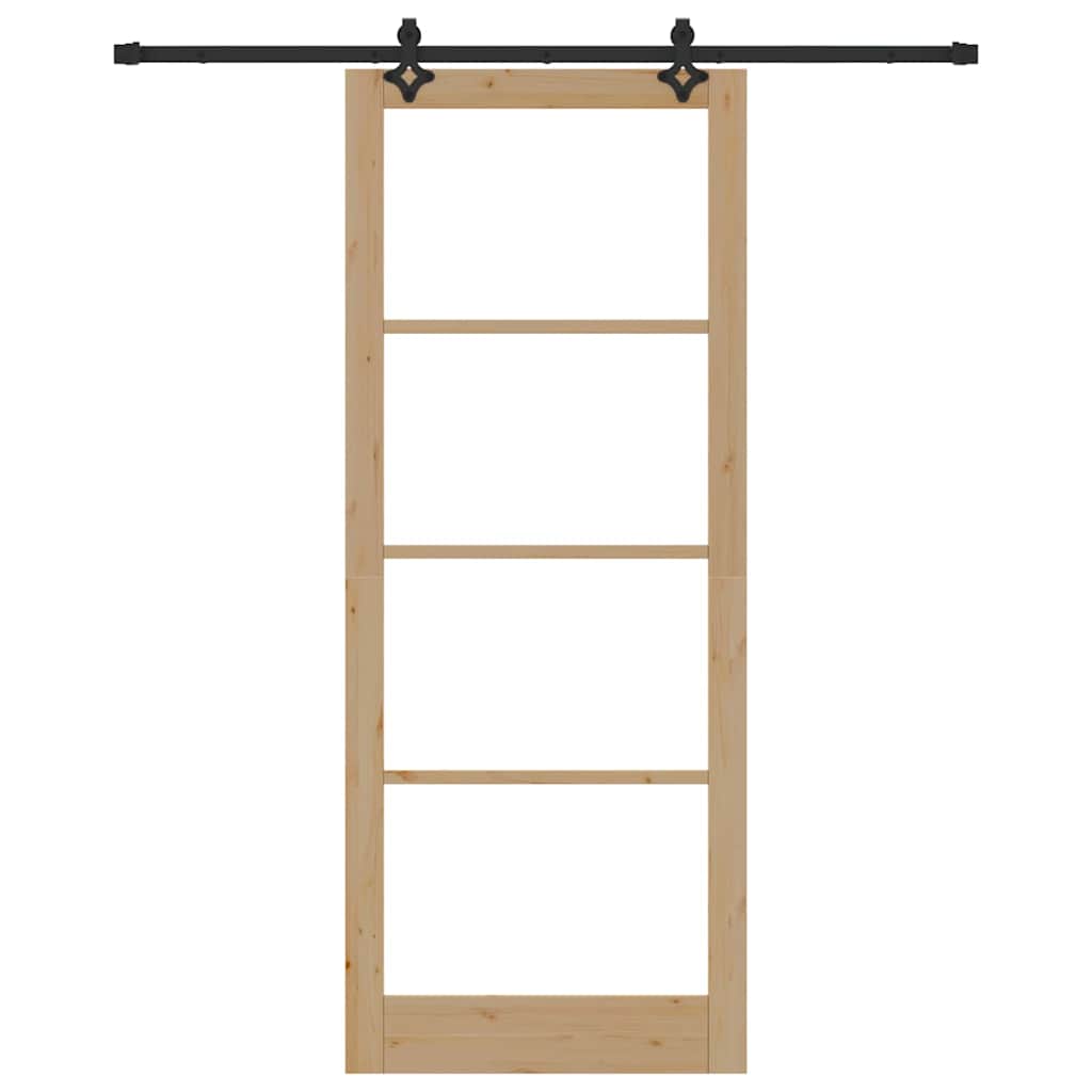 Skyvedør ORKDAL Naturlig og svart 93 x 232 cm