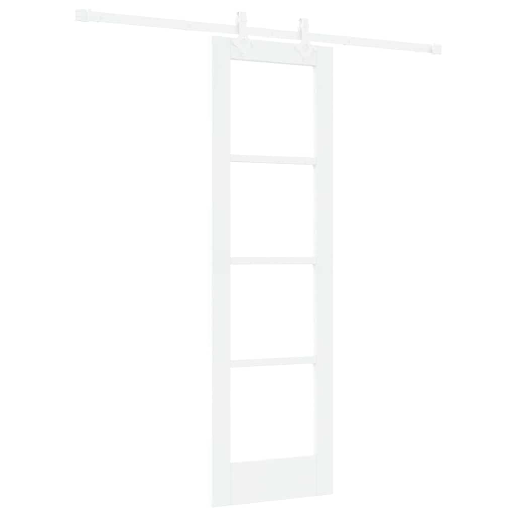 Skyvedør Hvit 61 x 198,5 cm Massivt furutre og glass