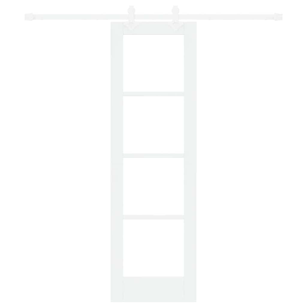 Skyvedør Hvit 61 x 198,5 cm Massivt furutre og glass