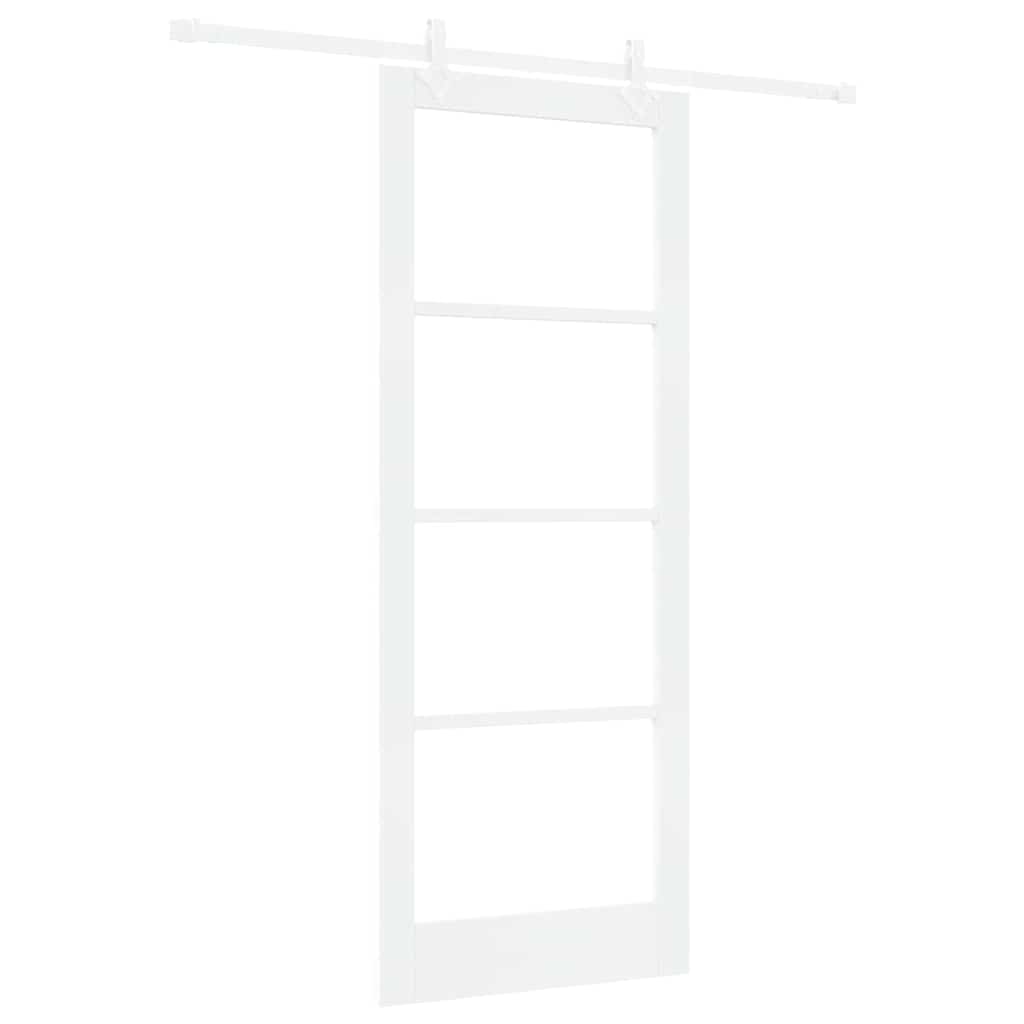 Skyvedør Hvit 83 x 211 cm Massivt furutre og glass