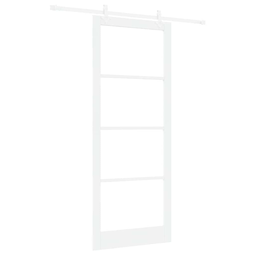 Skyvedør Hvit 93 x 232 cm Massivt furutre og glass