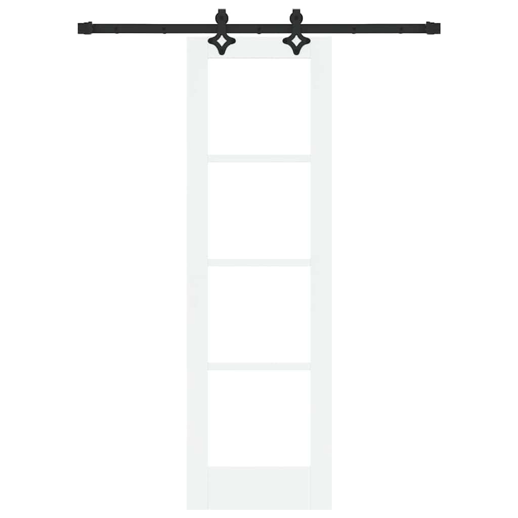 Skyvedør Hvit 61 x 198,5 cm Massivt furutre og glass