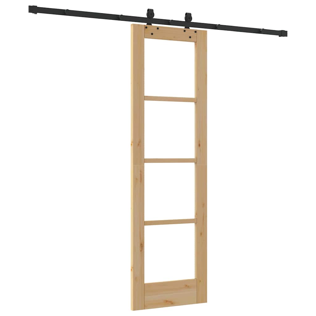 Skyvedør Naturlig 61 x 198,5 cm Massivt furutre og glass