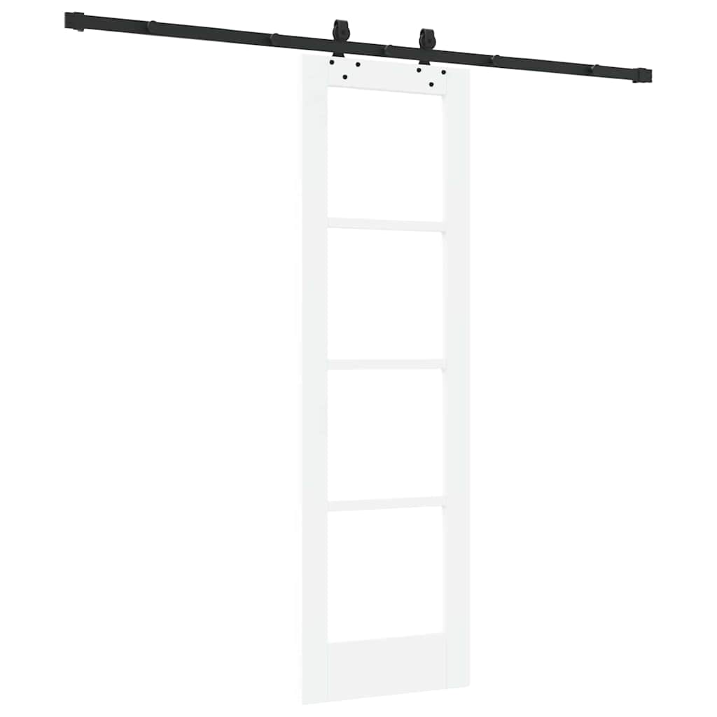 Skyvedør Hvit 61 x 198,5 cm Massivt furutre og glass