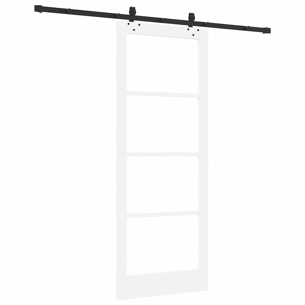 Skyvedør Hvit 83 x 211 cm Massivt furutre og glass